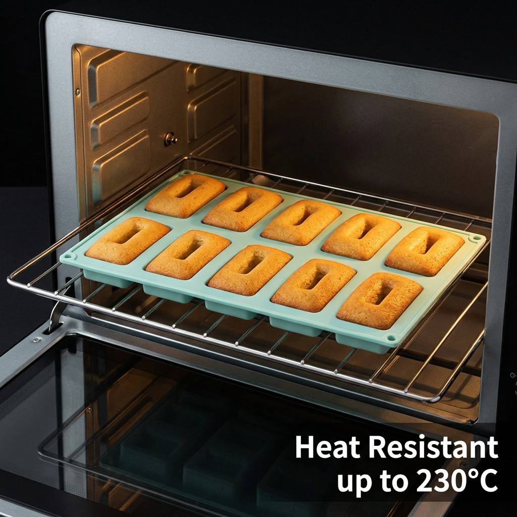 Soap Making Jelly - Non-stick 10-Hole Rectangle Silicone Baking Mold