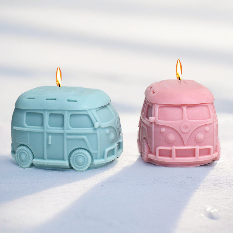 Soap Making At Home - Mini Bus Silicone Candle Mold 3D