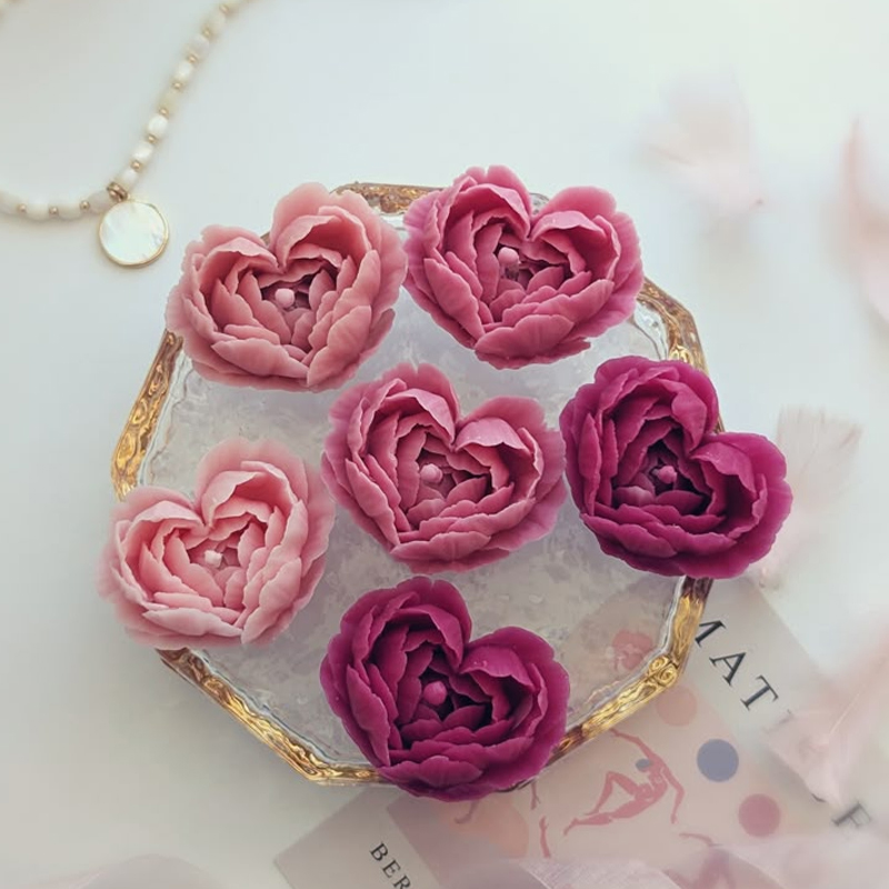Soap Making At Home - Heart Shape Flowers Handmade Soap Making