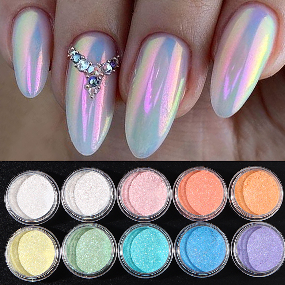 10pcs Set Nail Mermaid Dipping - Mica Powder Colorant recension och pris