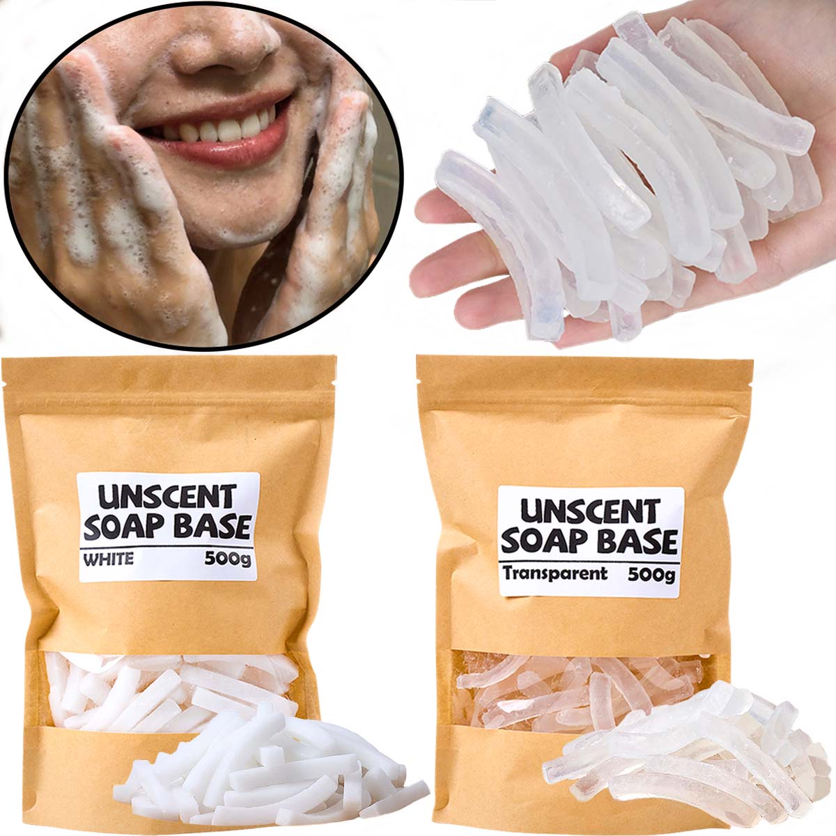 500g Transparent White Color S - Soap Making Base recension och pris