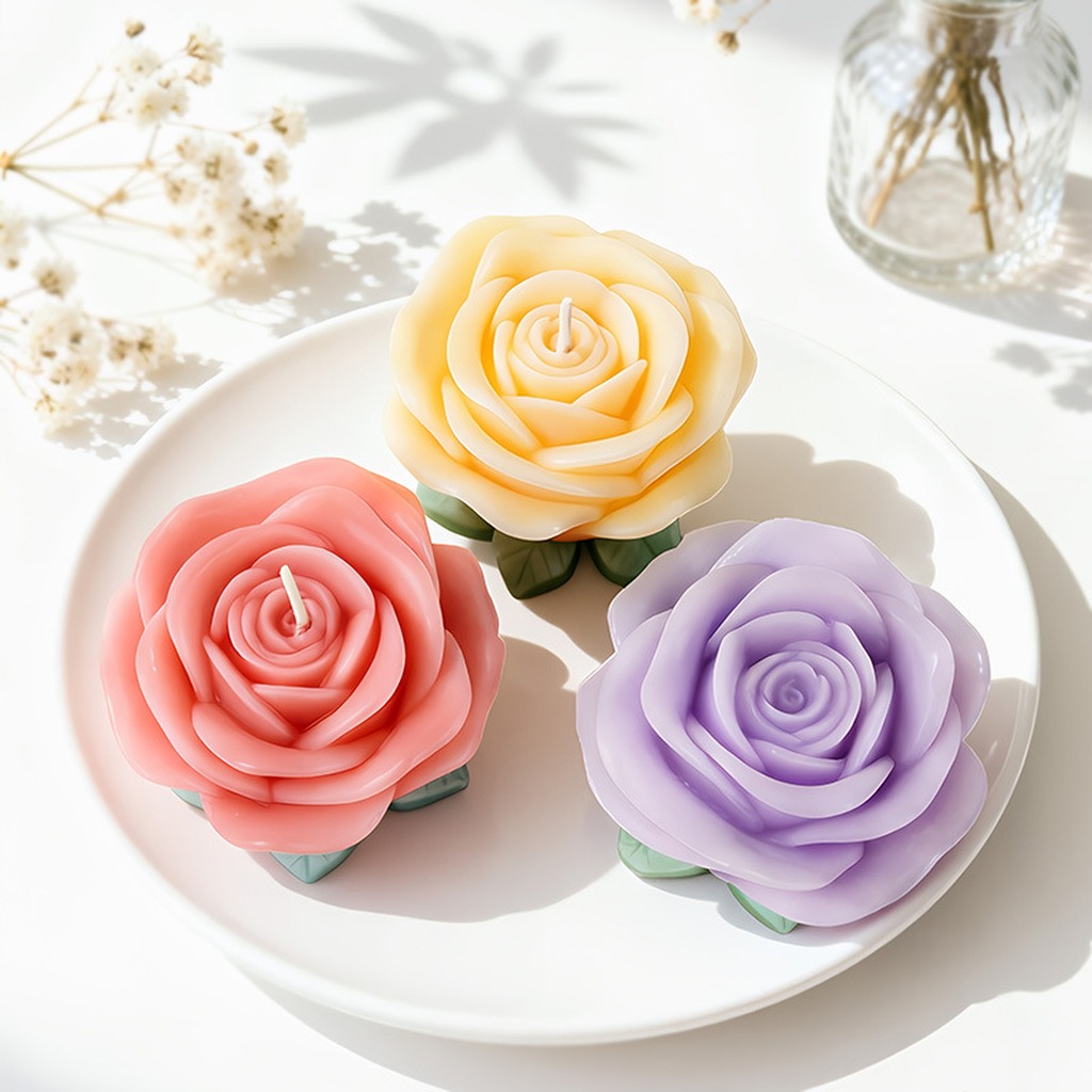 3D Rose Candle Mold with Leave - Soap Making With Soap Base recension och pris